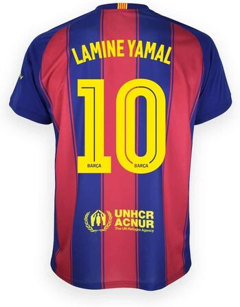 Дитячий набір ФК Барселона Lamine Yamal 1-ша команда 25/26, офіційна репліка дитячий набір з іменем та номером 14 років червоний/синій