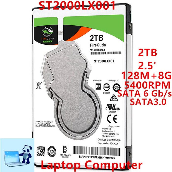 На 2 ТБ 2,5-дюймовий SATA 6 Гбіт/с 128 МБ 8 ГБ 5400 об/хв для внутрішнього жорсткого диска для ноутбука HDD для ST2000LX001