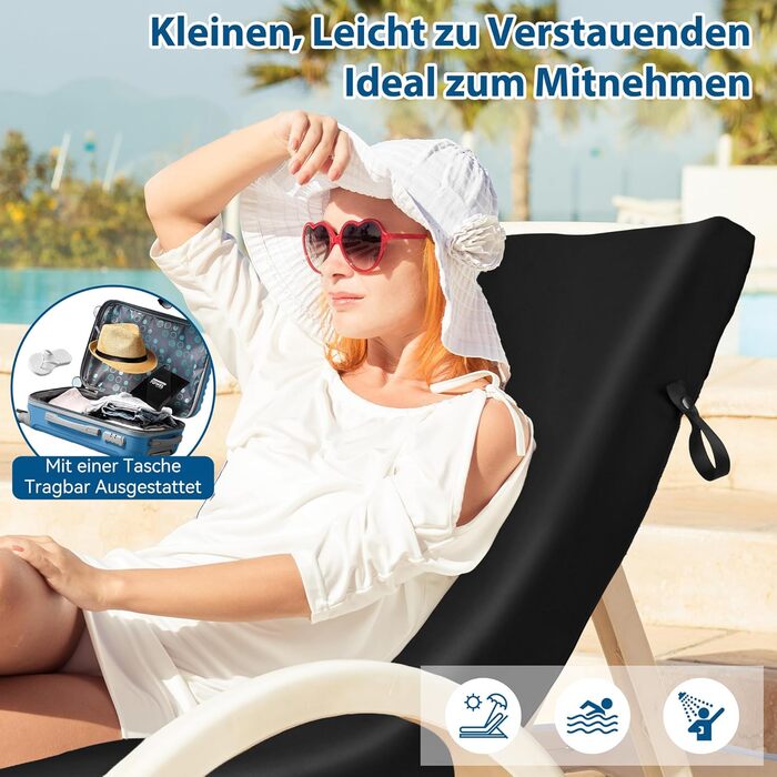 Рушники Novent Fitness з мікрофібри, 2 шт., 120x50 см, спортивні рушники з кишенею на блискавці, компактні, нековзні та швидковисихаючі, для тренажерного залу, спорту, подорожей, чорні