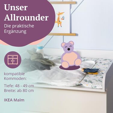 Пеленальний килимок преміум-класу, сумісний з комодами IKEA Malm тощо. 80x78x10 см пеленальний матрацик з білого дерева МДФ високо