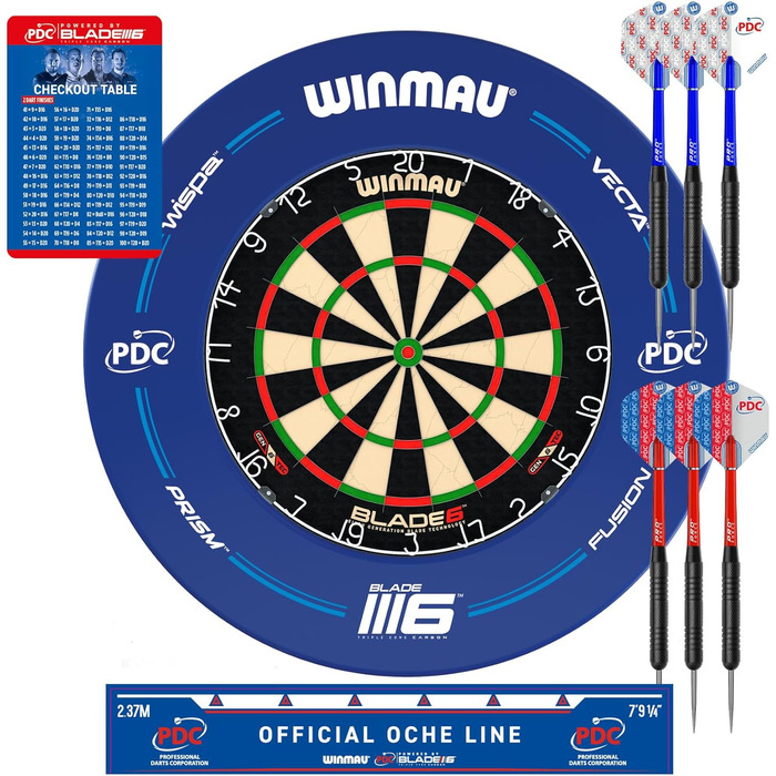 Професійна щетинна мішень для дартсу WINMAU Blade 6 - Офіційна специфікація турніру. Набір Blade 6 PDC.