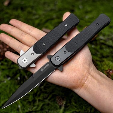 Складний ніж NedFoss MERMAID, кишеньковий ніж зі сталі D2 9,8 см з рукояткою G10, одноручний ніж з лайнерним замком і шарикопідшип