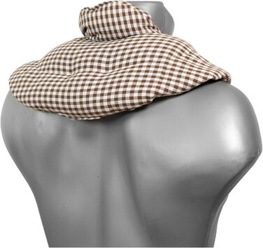 Подушка для шиї зі стійкою, коричнево-біла - подушка зі спельти - подушка для шиї, тепла подушка - подушка зі зерна спельти для шиї та плечей