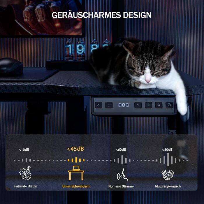 Кутовий стіл, регульована висота, L-подібна, 150 x 100 см, електричне регулювання висоти, ергономічний стіл з підставками для чашок та гачками, стабільний офісний стіл, чорний карбон, чорний карбон L-подібний 59