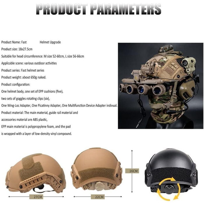 Комплект тактичного шолома для страйкболу, військовий швидкий захисний шолом з тактичною гарнітурою та чохлом для шолома, повнозахисний тактичний козирок, телескопічне кріплення для ПНВ