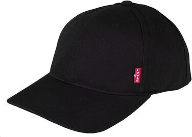 Чоловіча класична саржева бейсболка Levi's з червоною вкладкою 58 Black (чорна)