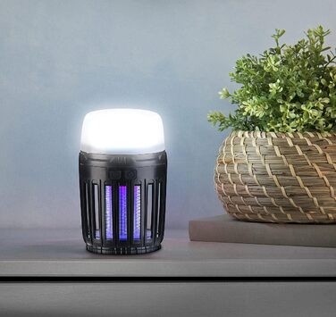 Ліхтар від комарів Exbuster УФ-засіб від комах 2-в-1 та кемпінговий ліхтар з акумуляторною батареєю, регульованою яскравістю, USB (кемпінговий ліхтар від комарів, лампа від комарів, настільна лампа на батарейках)