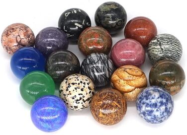 Колір моховий агат), 30mm Natural Gemstone Sphere Crystal Reiki Healing Energy Globe Home Decor Hand PlayStone Ball (