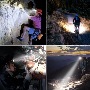 Світлодіодний акумуляторний налобний ліхтар Blukar, суперяскравий налобний ліхтар з 8 режимами освітлення, датчиком та червоним світлом, легкий водонепроникний міні-налобний ліхтар IPX5 для бігу, кемпінгу, риболовлі - 2 шт.