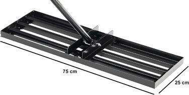 Вирівнювач газону Rasen Rakel 75 x 25 см, сталевий, з ручкою 170 см - інструмент для планування та вирівнювання газонів у саду