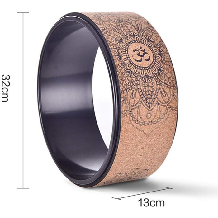 Колесо для йоги Liery, колесо для йоги з натурального корку, фітнес-колесо, порожнисте покращення, нахили назад, розтяжка, пілатес, кругова йога, аксесуар