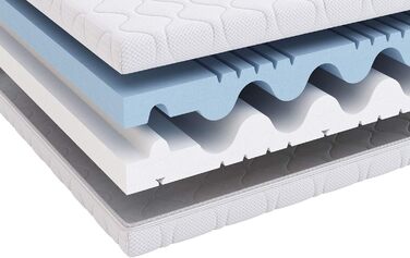 Двосторонній матрац Storeo Basics High Elasticity, середньої жорсткості (H3) та жорсткої (H4), 90 x 200 x 20 см, білий