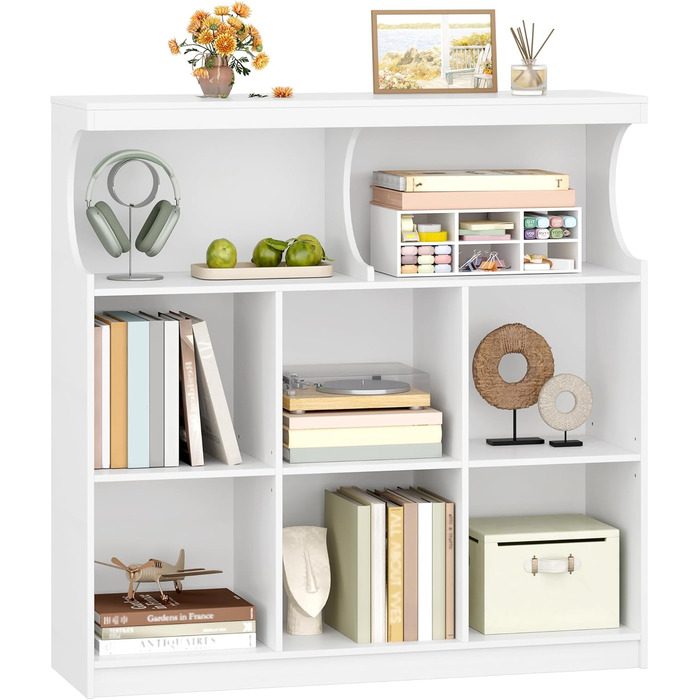 Книжкова полиця Hzuaneri, 8-полицьова книжкова шафа, полиця для зберігання, офісна полиця, окремостояча полиця для спальні, вітальні, кабінету та офісу 30 x 100 x 100 см, біла BC33203X