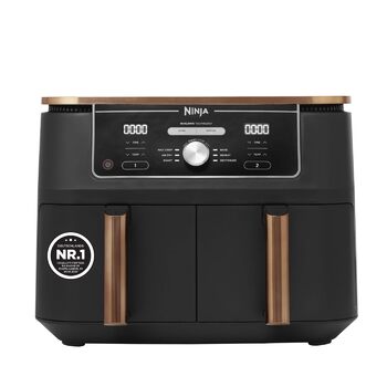 Аерофритюрниця Ninja Foodi MAX Dual Zone, 9,5 л, 6-в-1, мідно-чорна подвійний кошик щипці