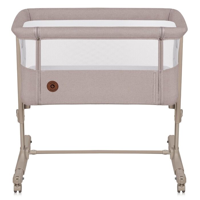 Дитяче ліжечко Lionelo Aurora 3-в-1 (до 9 кг), приліжкове ліжечко, колиска, регулювання висоти та нахилу матраца, 4 колеса з гальмами, ергономічний матрац, сумка, бежевий капучино, великий розмір
