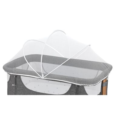 Дитяче ліжечко Momi SMART Bed 4-в-1 до 15 кг, приліжкове ліжечко для немовлят з матрацом, регульована висота, сірого кольору, одномісне