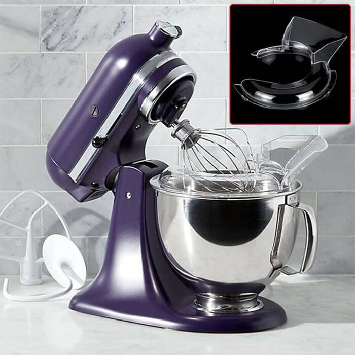 Захист від бризок із заливним жолобом для блендера KitchenAid на 4.5 або 5 кварт, захисний глечик 5KN1PS для змішувача Кришка чаші для розливу Нахилена головка 4.5-5QT для KitchenAid