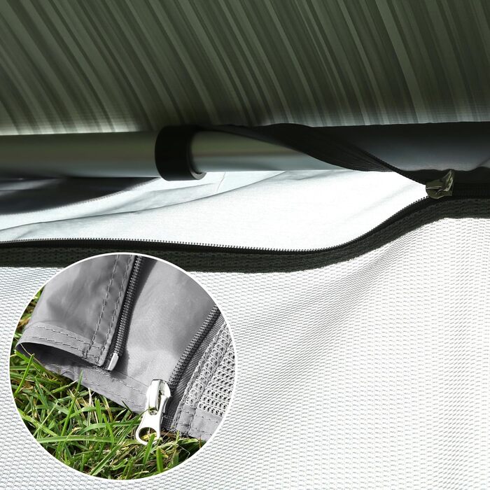 Ваш комплект бічних блокувальників GEAR Capri - 2-кратна вітропроникна боковина для тенту, захисту від сонця та спеки