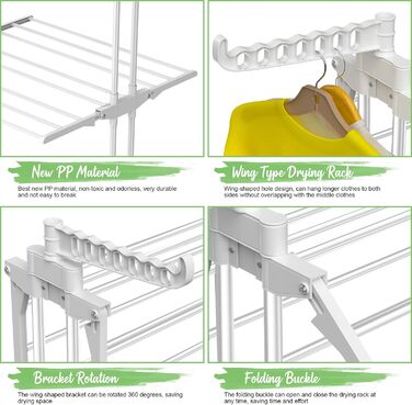 Невидима конячка для білизни на колесах Багатофункціональна 4-х ярусна сушарка для білизни Складана сушарка для білизни Компактна