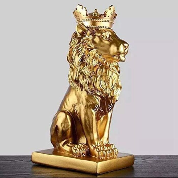 Корона - Статуетка, будинок, офіс, бар, лев-самець, віра, смола, скульптура, , анімалістика, прикраса, орнамент - Чорний