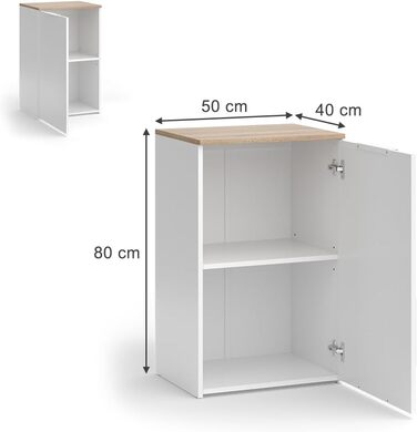 Комод Vicco Wido, білий, 50 x 80 см з полицею