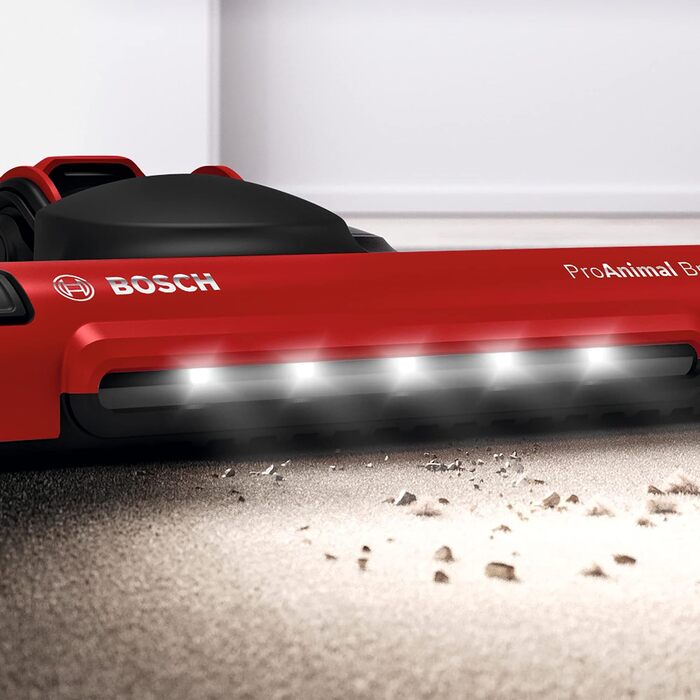 Акумуляторний багатофункціональний пилосос 2в1 BOSCH Flexxo Zoo'o BBH3ZOO28 2 швидкості, 28 В, до 55 хв роботи, червоний/чорний