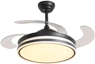 Зі світлодіодним освітленням, включаючи дистанційне керування, має інноваційний механізм складання та розкладання крил 60 Вт, чорний