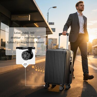 Велика валіза на візках 76x530 см, тверда дорожня валіза з 4 колесами та кодовим замком, легка ручна поклажа, чорний L