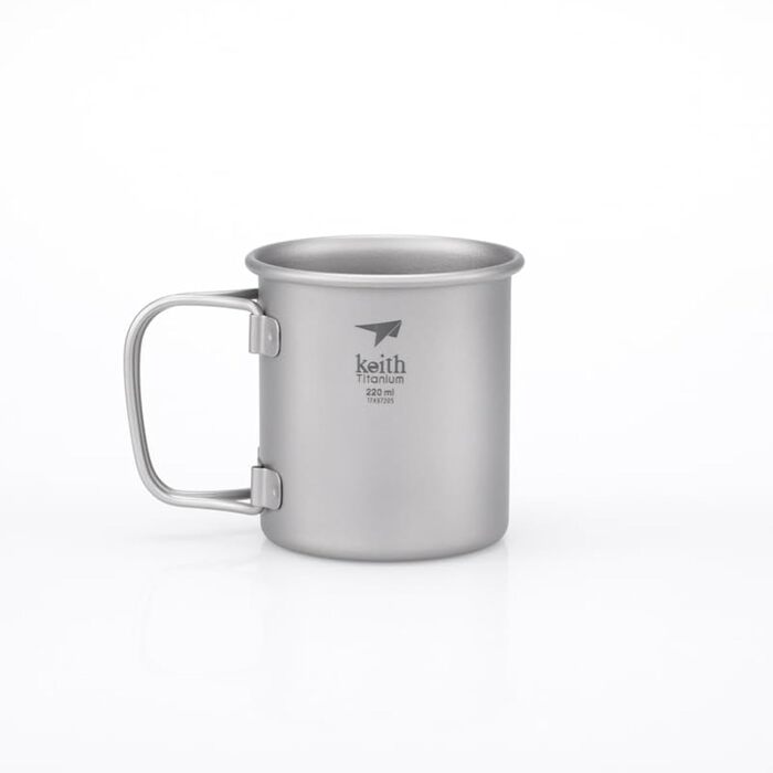 Складані титанові чашки для води, напої, кемпінгові чашки без кришки, надлегкі портативні туристичні кружки 40 г 220 мл, 3200