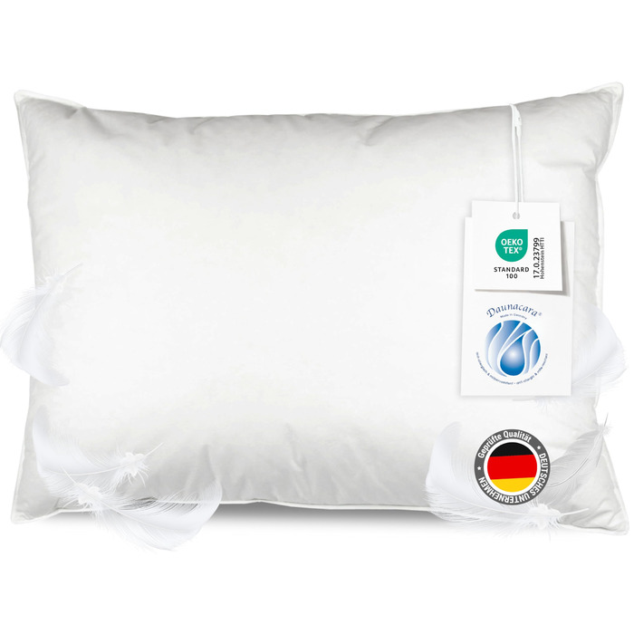 Подушка ZOLLNER зі 100 пір&39я - Зроблено в Німеччині - підходить для алергіків - чохол з високоякісної бавовни - можна прати при температурі до 60C - 70x90 см - готельна якість 70 x 90 см