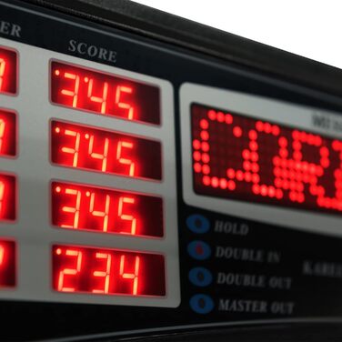 Електронна мішень для дартсу преміум-класу Silver з високим рівнем гри, 41 гра, професійний дизайн для турнірів на 2 лунки, світлодіодні дисплеї, включаючи 12 м&39яких дротиків