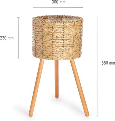 Кашпо для квітів Кашпо з натурального ротангу з фольгованою вставкою Горщик для рослин герметичний великий для кімнатних рослин, к