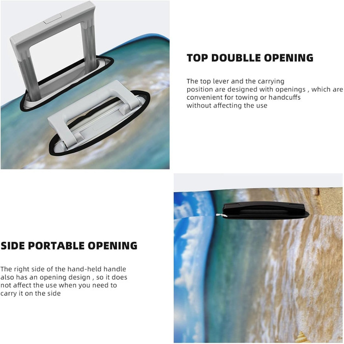 Чохол для валізи Морська Раковина, міцний захист для багажу розміром 45.7-81.3 см, чорний, великий розмір