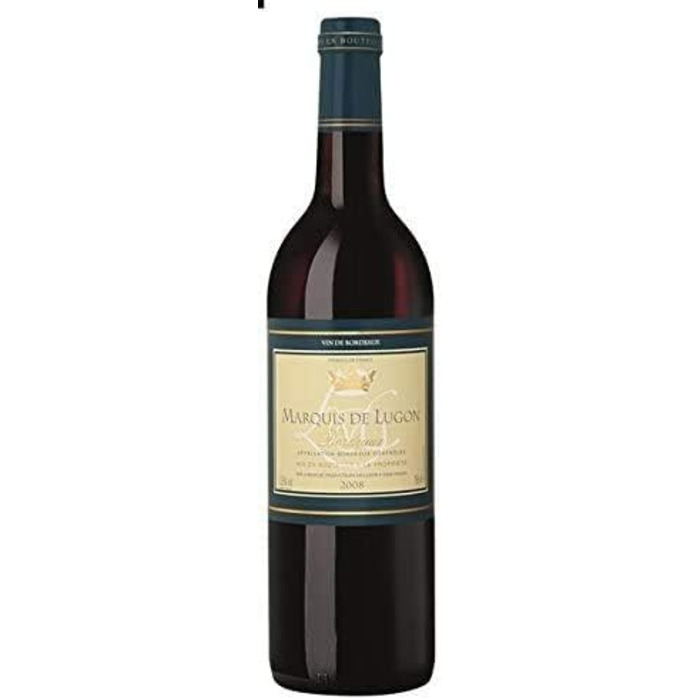 Подарунковий винний набір BRUBAKER з 1 пляшкою червоного вина врожаю 2008 року Marquis de Lugon - в дерев'яній коробці з набором сомельє червоне вино - 2008 Marquis de Lugon