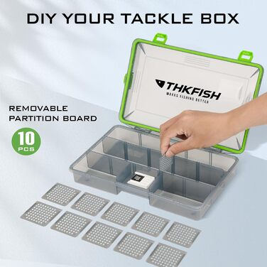 Водонепроникні ящики для рибальських снастей THKFISH, 2 шт. рибальська коробка 3600, прозора коробка для снастей, рибальські коробки зі знімними роздільниками, коробка для рибальських приманок, рибальська скриня, коробка для воблерів червоного кольору