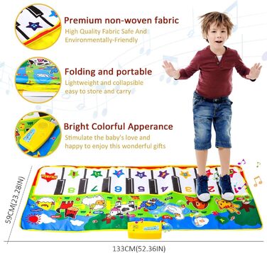 Піаніно килимок музичний килимок діти від 1 року, дитячі іграшки від 1 року, навчальні подарунки для хлопчиків дівчаток 1 2 3 4 5