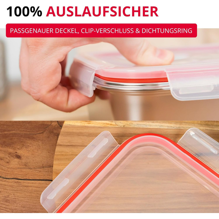 Ланчбокс Westmark Edelstahl Непротікаючий контейнер для сніданку Підходить для мікрохвильової печі та духовки, не містить BPA Бенто-бокс для школи, роботи та дитячого садка Сріблястий, розділений 450 280 мл, 450 280 мл