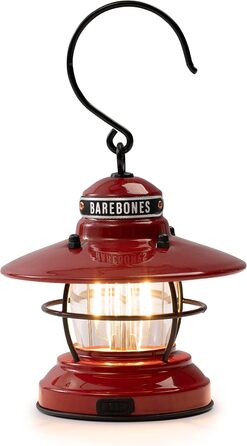 Міні-ліхтар Barebones Edison вінтажний регульований кемпінговий ліхтар із USB-світлодіодним підсвічуванням для використання на вулиці (червоний)