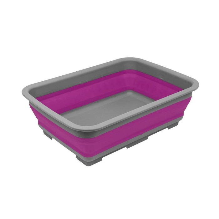 Складана чаша для миття посуду Ram портативна 10-літрова ємність для зберігання води, ідеально підходить для кемпінгу, караванів, активного відпочинку, кухні тощо фіолетова