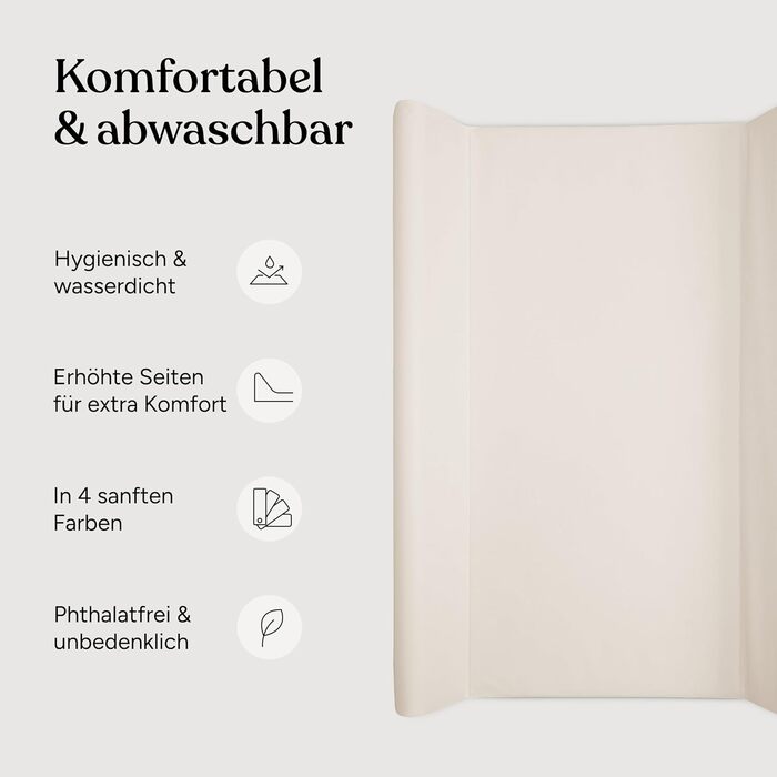 Пеленальний килимок з клином, що миється - Гігієнічний, безпечний та універсальний, бежевий Пеленальний килимок 50x70 Пеленальний