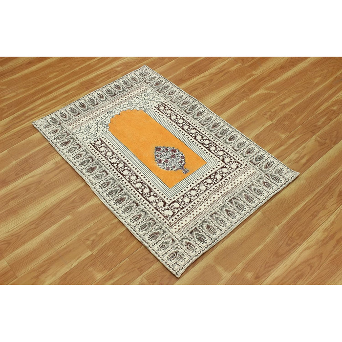 Бежевий, коричневий бавовняний з квітковим принтом Dhurrie Boho Kilim плоского плетіння Критий килим для передпокою Кімнатний деко