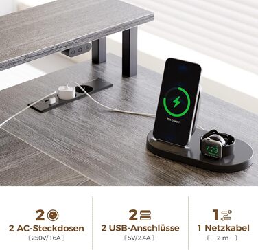 Г-подібний стіл Rolanstar з шухлядами, двосторонній ігровий стіл з розеткою, світлодіодним освітленням та підставкою для монітора, комп&39ютерний стіл 163 см для офісу, кабінету, спальні, сірий