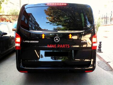 Для Mercedes Vito W447 з 2014 року хромована кришка під обшивкою заднього скла з нержавіючої сталі