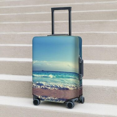 Чохол для багажу Захід сонця на Сейшелах - еластичний захисний чохол від подряпин та пилу, чорний, розмір 90