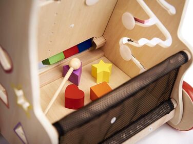 Дитячі ходунки IKONKA 6-в-1, навчальний кубик для перших кроків, іграшка для перенесення, рахування, визначення часу, сортування кольорів, розвитку дрібної моторики, дерев&39яні, веселі кольори, різнокольорові