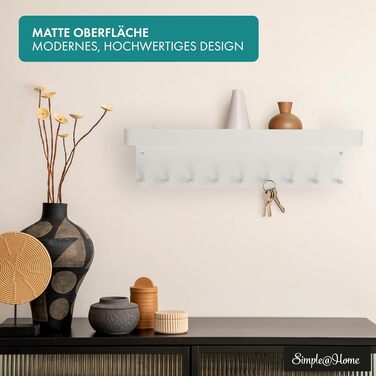 Велика ключниця преміум-класу з полицею без свердління з нержавіючої сталі Ключниця самоклеюча з клейкою стрічкою 3М Ключниця біла