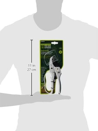 Компактні секатори Spear & Jackson 6258KEW з колекції Kew Gardens з тріскачкою та ковадлом (упаковка з 2 шт.), сріблясті, 18x3,5x1,5 см (упаковка з 2 шт.)