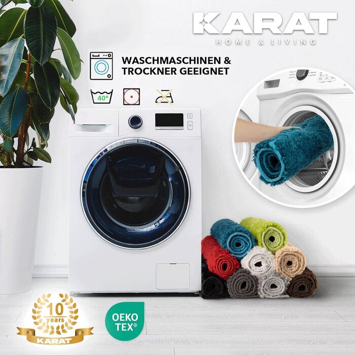 Килимок для ванної KARAT Atlantis - Надзвичайно пухнастий та швидковисихаючий - Килимок для ванної кімнати з нековзною підкладкою - Килимок для ванної Килимок для душу (Бірюзовий, 70 x 120 см) 70 x 120 см (Прямокутний) Бірюзовий