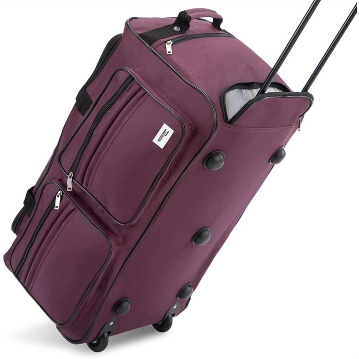 Валіза на колесах 85 літрів, функція тролі, телескопічна ручка, 70x36x34 см, стійкі ніжки, XL велика мяка сумка для подорожей, фіолетовий колір, 85л 70 x 36 x 34 см (ДxШxВ)