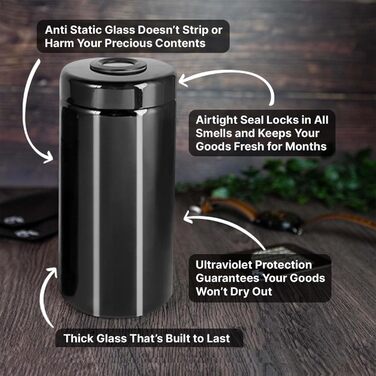 Банки для зберігання, контейнери для зберігання об&39ємом 500 мл з гігрометром у кришці, захист від ультрафіолету, скло для зберігання, консервація, стійкі до запахів, герметичні, біофотонне скло - фіолетово-чорне